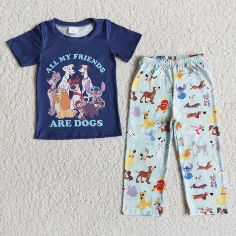 E11-12 baby boy clothes cartoon dog boy summer pants set-promotion 6.1 $5.5