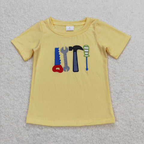 BT0575 RTS baby boy clothes toolbox embroidery boy summer top