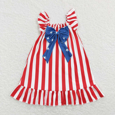 GSD0675 baby girl clothes 4th of July patriotic dress girl summer dress