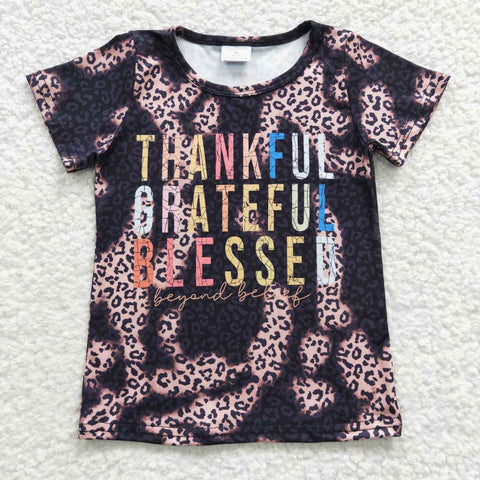 GT0193 baby girl clothes thankful grateful blessed thanksgiving tshirt