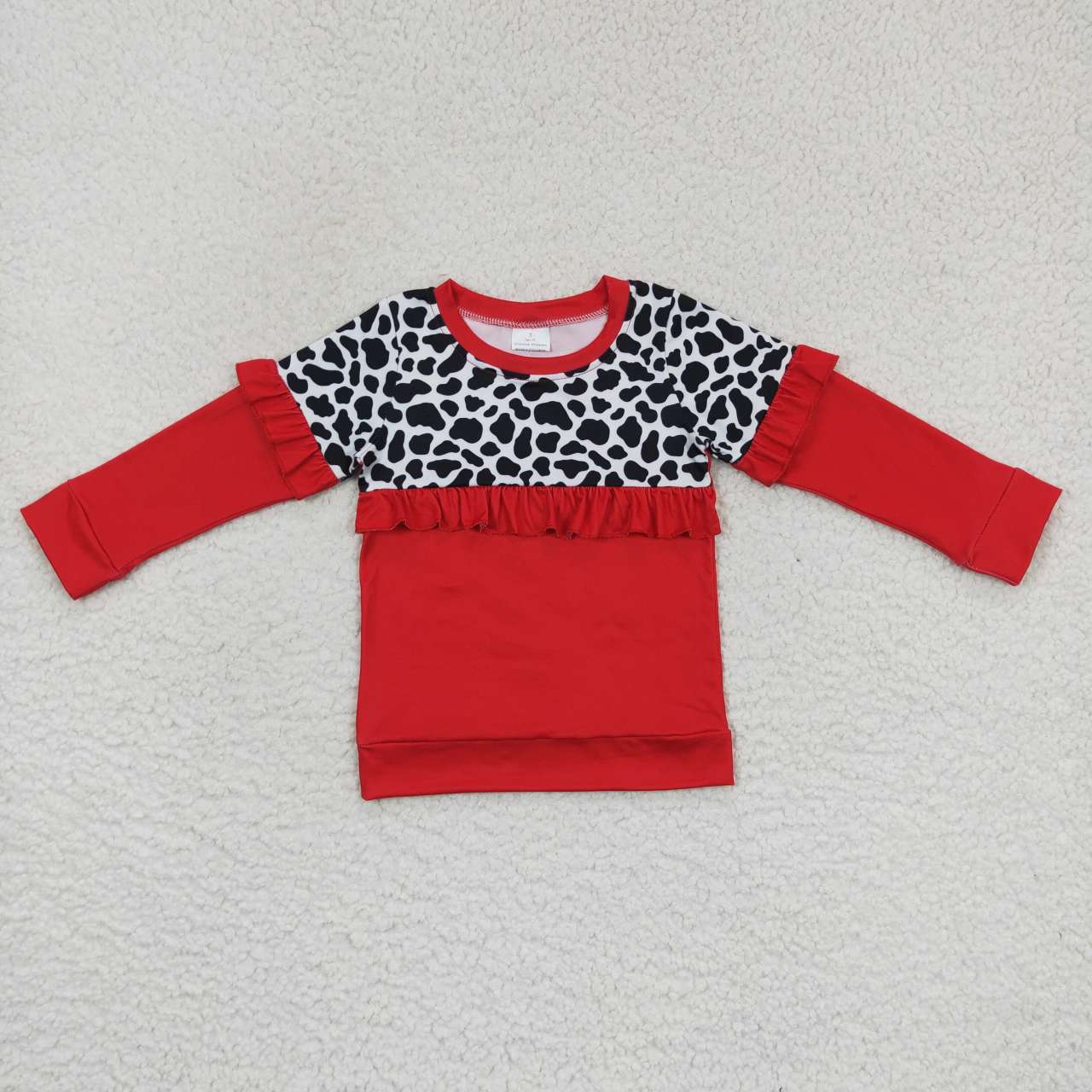 GT0295 kids clothes girls girl winter top leopard red girl christmas shirt valentines day top
