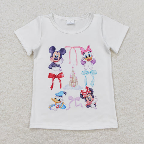 GT0570 RTS baby girl clothes cartoon mouse girl summer tshirt （print）1