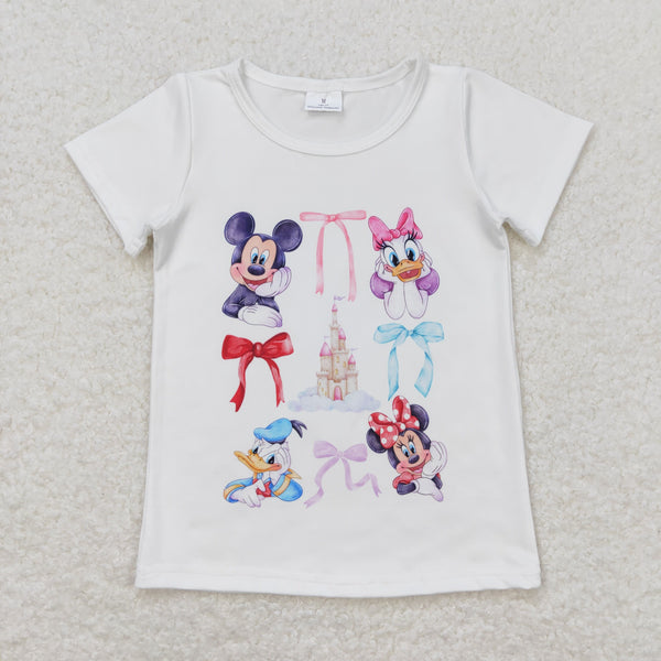 GT0570 RTS baby girl clothes cartoon mouse girl summer tshirt （print）