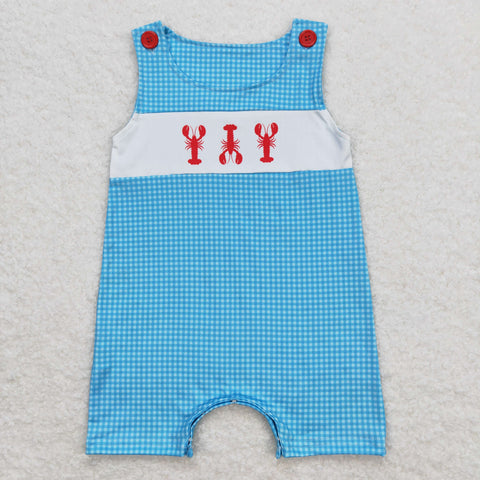 SR1049 RTS baby boy clothes crawfish toddler boy summer romper