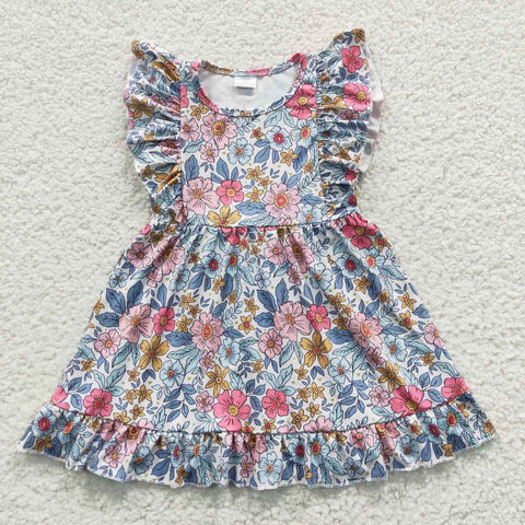GSD0363 baby girl clothes floral girl summer dress