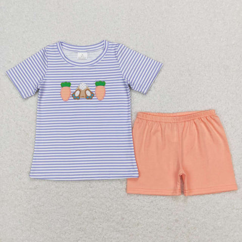 BSSO0301 baby boy clothes carrot embroidery toddler boy easter outfits