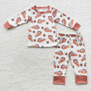 BLP0188 baby boy clothes pumpkin pie boy halloween pajamas set