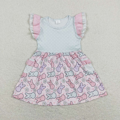 GSD0637 baby girl clothes bunny rabbit girl easter clothes toddler easter dress