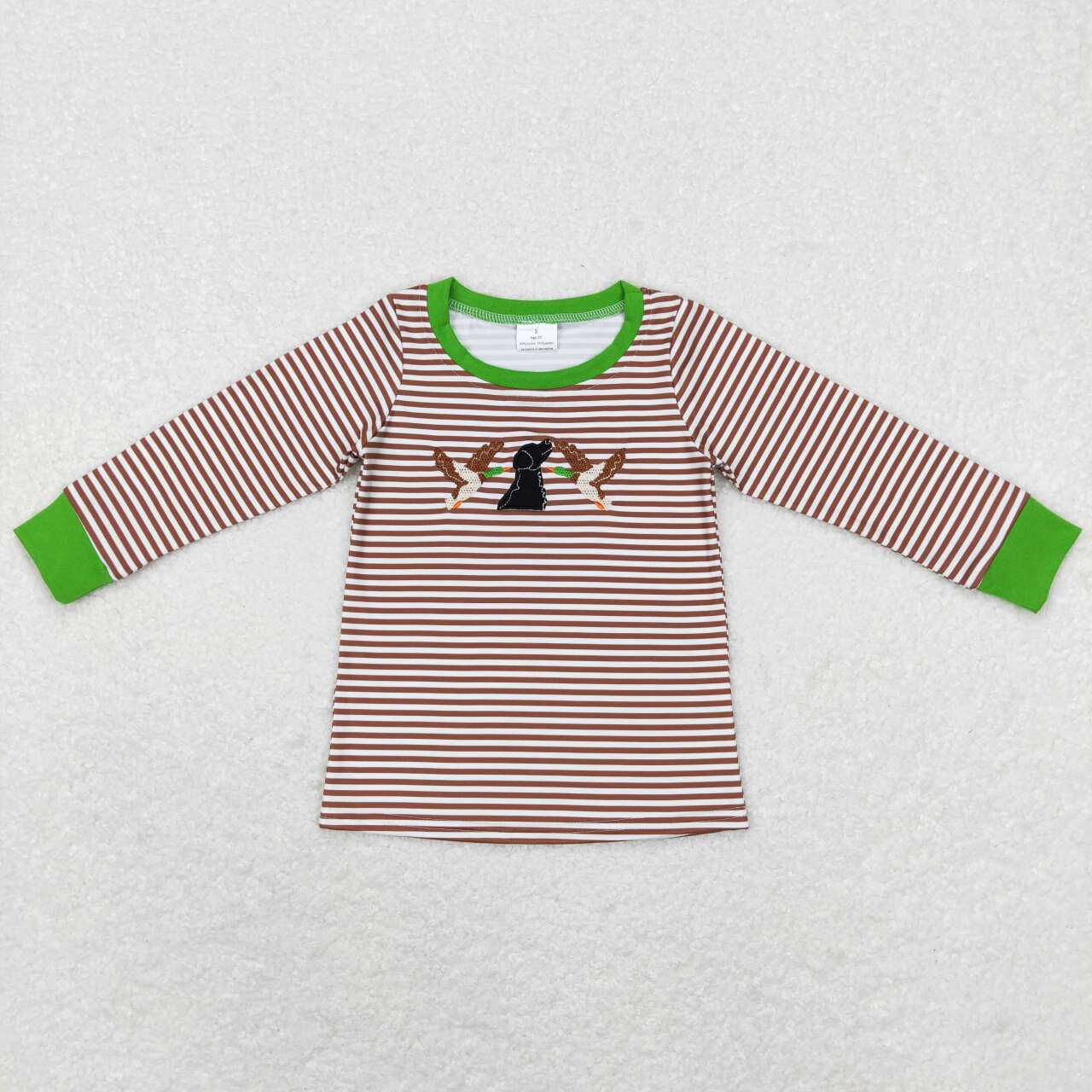 BT0419 kids clothes boys mallard duck embroidery boy winter top shirt