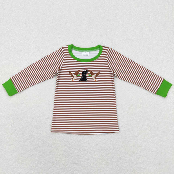 BT0419 kids clothes boys mallard duck embroidery boy winter top shirt