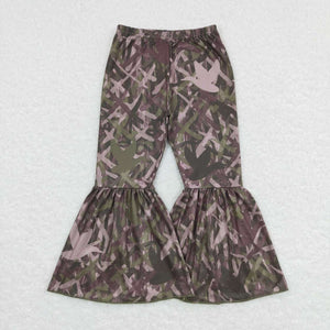 P0311 toddler girl clothes mallard hunting bell bottom flare pant