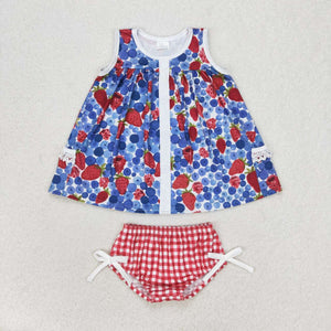 GBO0268 RTS baby girl clothes berries girl summer bummies sets