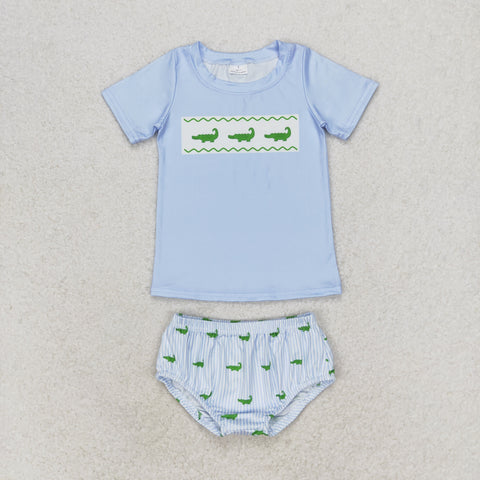 GBO0370 RTS baby boy clothes alligator boy summer bummies sets £¨print£©