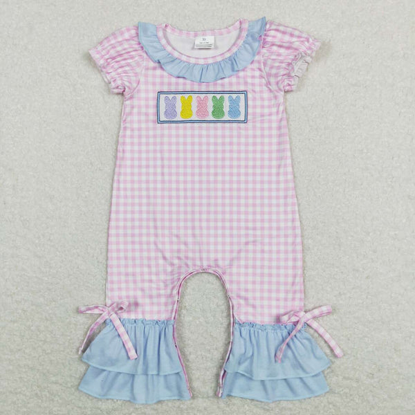 SR0689 baby girl clothes bunny rabbit girl easter romper toddler easter clothes