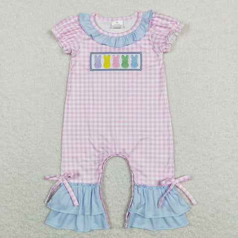 SR0689 baby girl clothes bunny rabbit girl easter romper toddler easter clothes