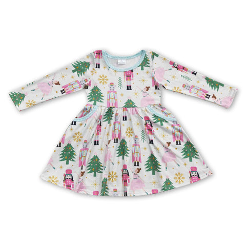 GLD0245 toddler girl clothes girl christmas dress
