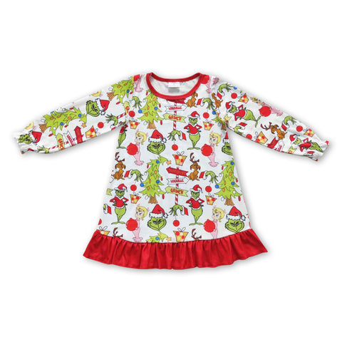 GLD0299 toddler girl dresses girl christmas dress
