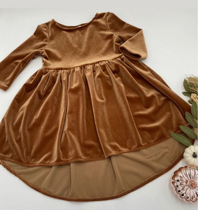 GLD0356 pre-order toddler girl dresses girl velvet dress