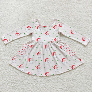 GLD0369 baby girl clothes christmas long sleeve dress