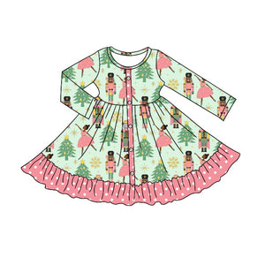 GLD0374 pre-order baby girl clothes floral winter dress