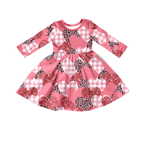 GLD0436 pre-order baby girl clothes girl valentines day dress