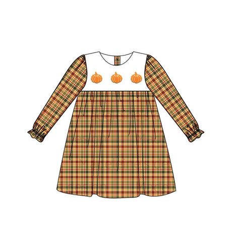 GLD0517 pre-order toddler girl clothes pumpkin baby girl winter  dress-2024.5.27