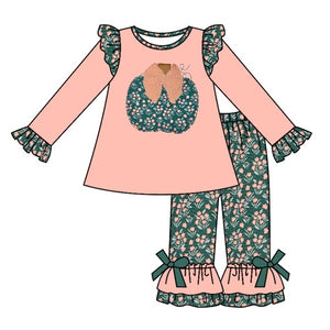 GLP0471 pre-order toddler girl clothes pumpkin girl halloween outfit