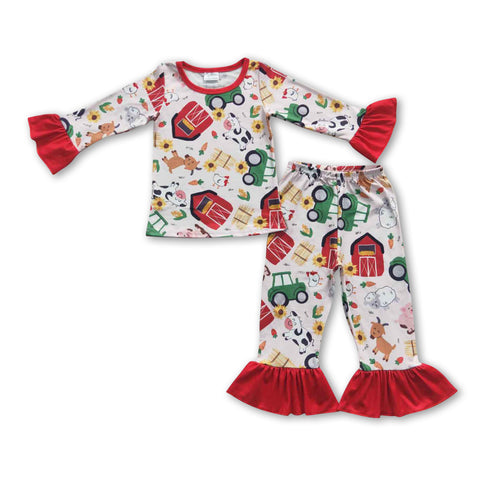 GLP0488 toddler girl  clothes girl winter pajamas set