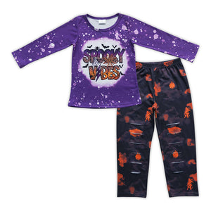 GLP0787 baby girl clothes girl spooky season girl fall outfit toddler halloween set