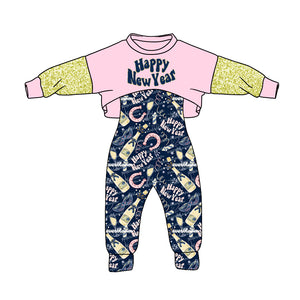GLP0825 toddler girl clothes 2pcs girl happy new year outfit