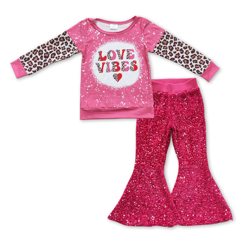 GLP0925 toddler girl clothes hot pink girl valentines day outfit