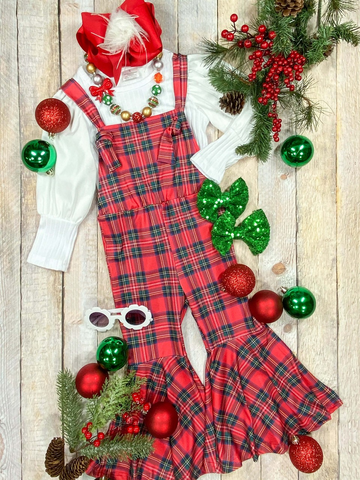 GLP0926 toddler girl clothes girl christmas outfit jumpsuit+shirt
