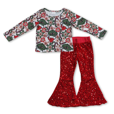GLP0932 toddler girl clothes Christmas winter outfit 2