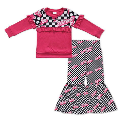 GLP0968 baby girl clothes girl winter outfit girl bell bottom outfit