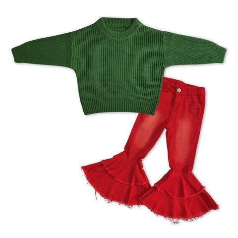 GLP1066 RTS toddler girl clothes girl christmas outfit