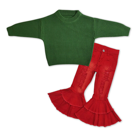 GLP1067 RTS toddler girl clothes girl christmas outfit