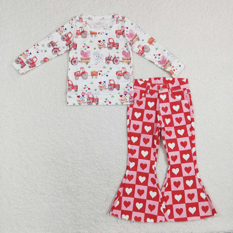 GLP1157 toddler girl clothes heart girl valentines day outfit heart jeans set