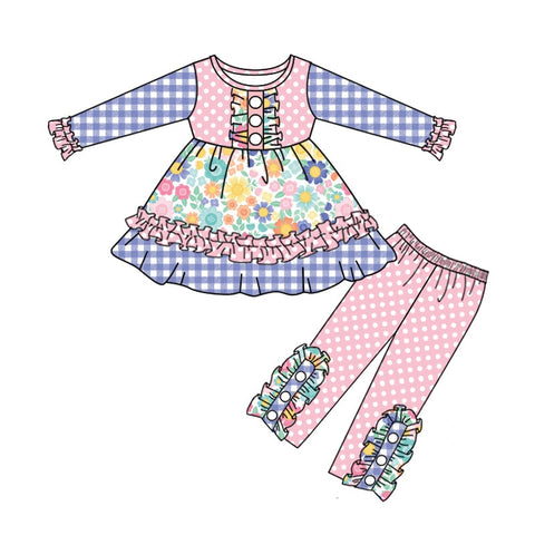 GLP1196 pre-order  toddler girl clothes floral girl winter outfit 2024.5.30