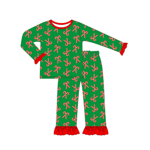 GLP1387 pre-order  toddler girl clothes crutch girl winter christmas pajamas set-2024.7.8
