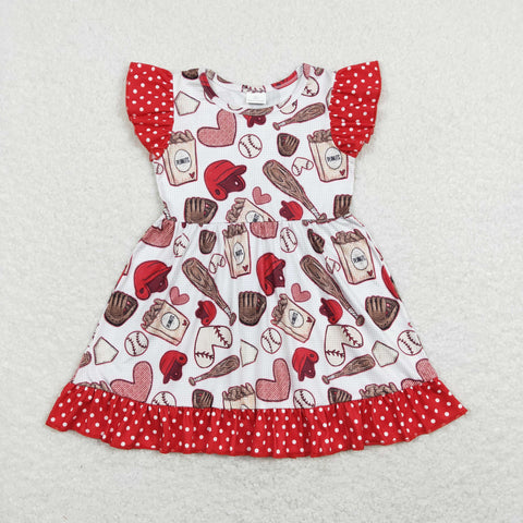 GSD0708 baby girl clothes girl baseball summer dress toddler summer dress
