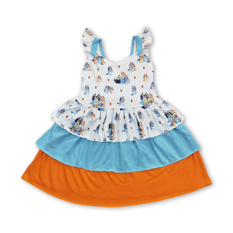 GSD0396 toddler girl clothes cartoon girl party dress