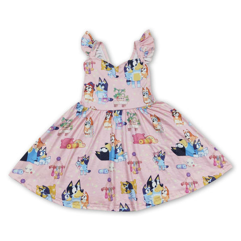 GSD0422 RTS baby girl clothes cartoon girl summer dress