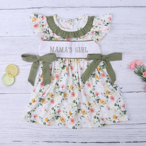 GSD0507 toddler girl dresses mama's girl embroidery dress mother's day dress