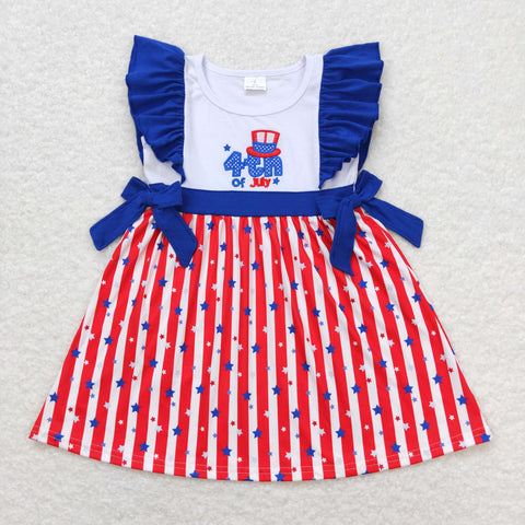 GSD0674 RTS baby girl clothes embroidery 4th of July patriotic summer dress