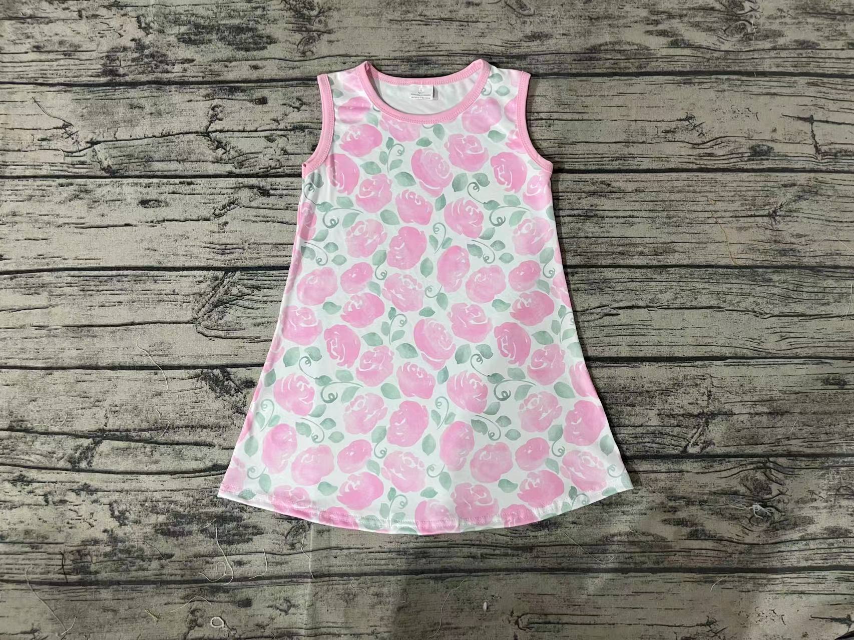 GSD1045 pre-order toddler clothes pink floral baby girl summer dress