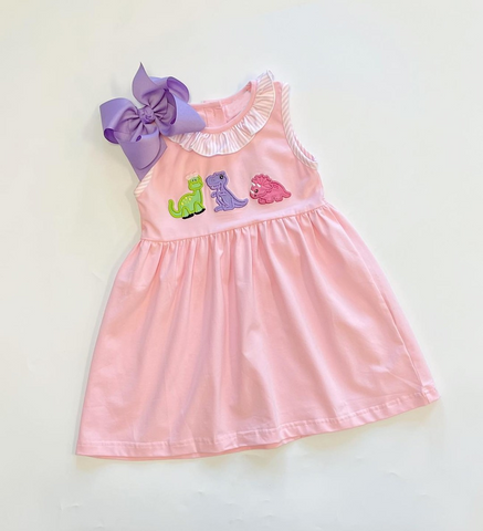 GSD1215 pre-order baby girl clothes dinosaur toddler girl summer dress