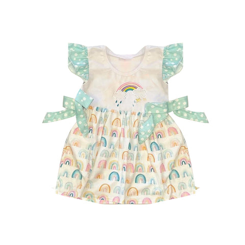 GSD1221 pre-order baby girl clothes rainbow toddler girl summer dress