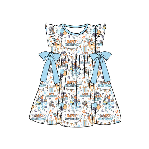 GSD1222 pre-order toddler clothes cartoon dog baby girl summer dress