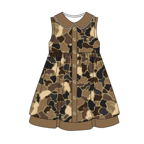 GSD1244 pre-order toddler clothes camouflage baby girl summer dress