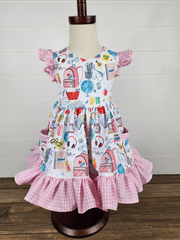 2024.5.2  GSD1304 pre-order 2T to 14-16T baby girl clothes back to school day  toddler girl summer dress